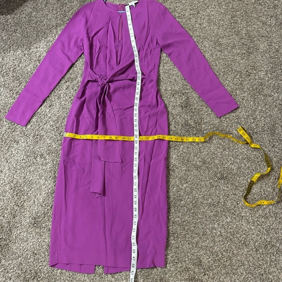 Reiss Valentina Bodycon Midi Purple Dress Size 6 - Picture 9 of 15